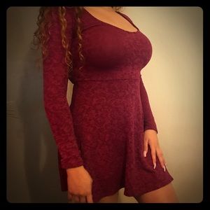 Wine mini dress